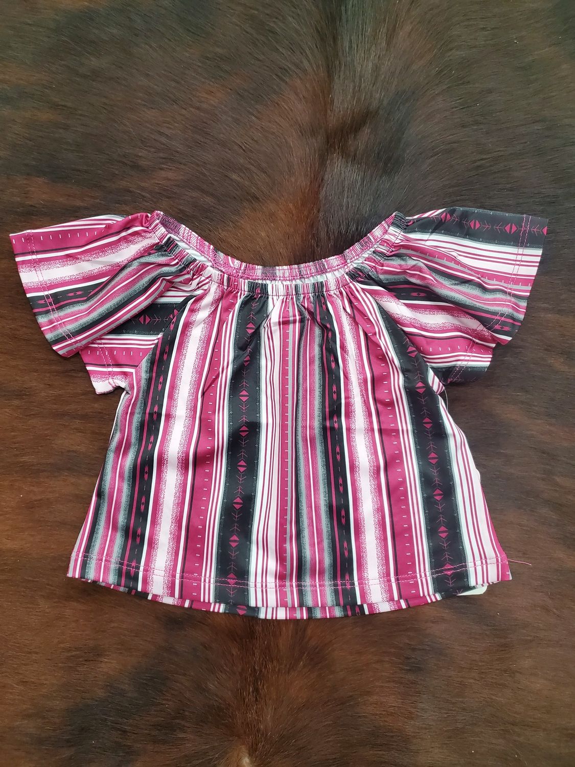 Flutter Sleeve Serape Print Top