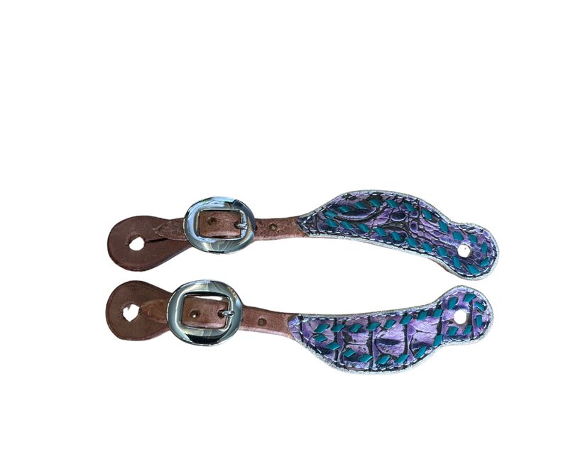 Youth Harness Leather Gator Spur Straps
