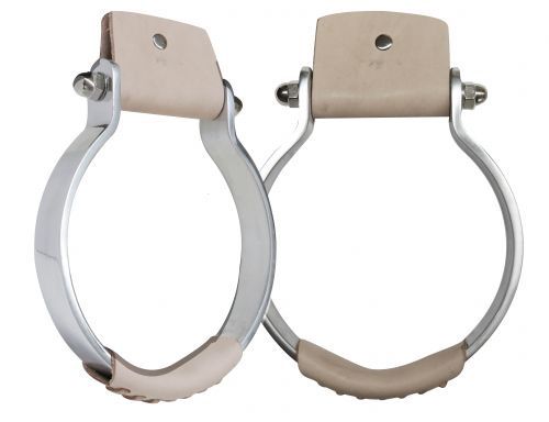 Aluminum Oxbow Stirrups with Leather Covered Tread