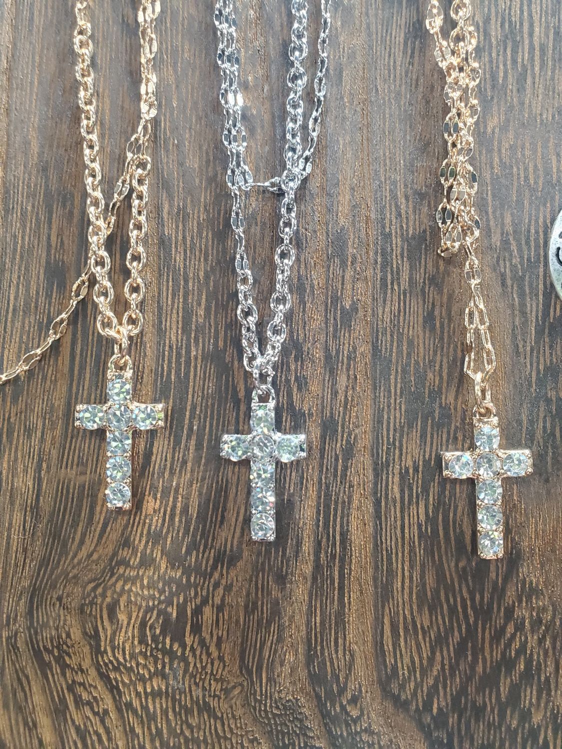 Crystal Cross Necklace-Assorted Colors!