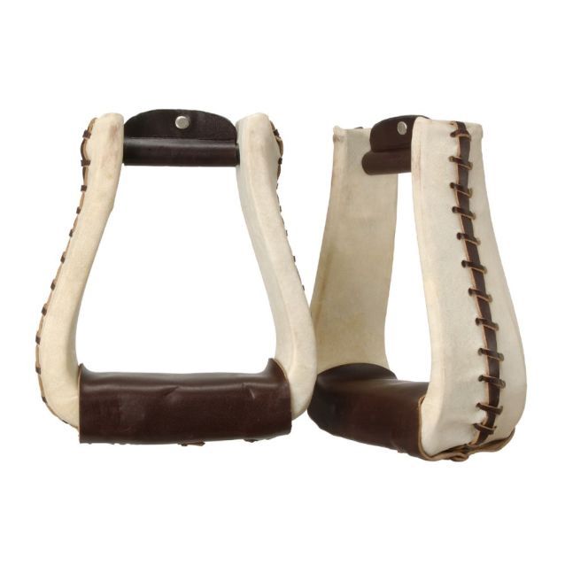 Laced Rawhide Roper Stirrups