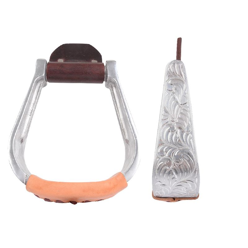 Aluminum Engraved Bell Stirrup, 2-inch