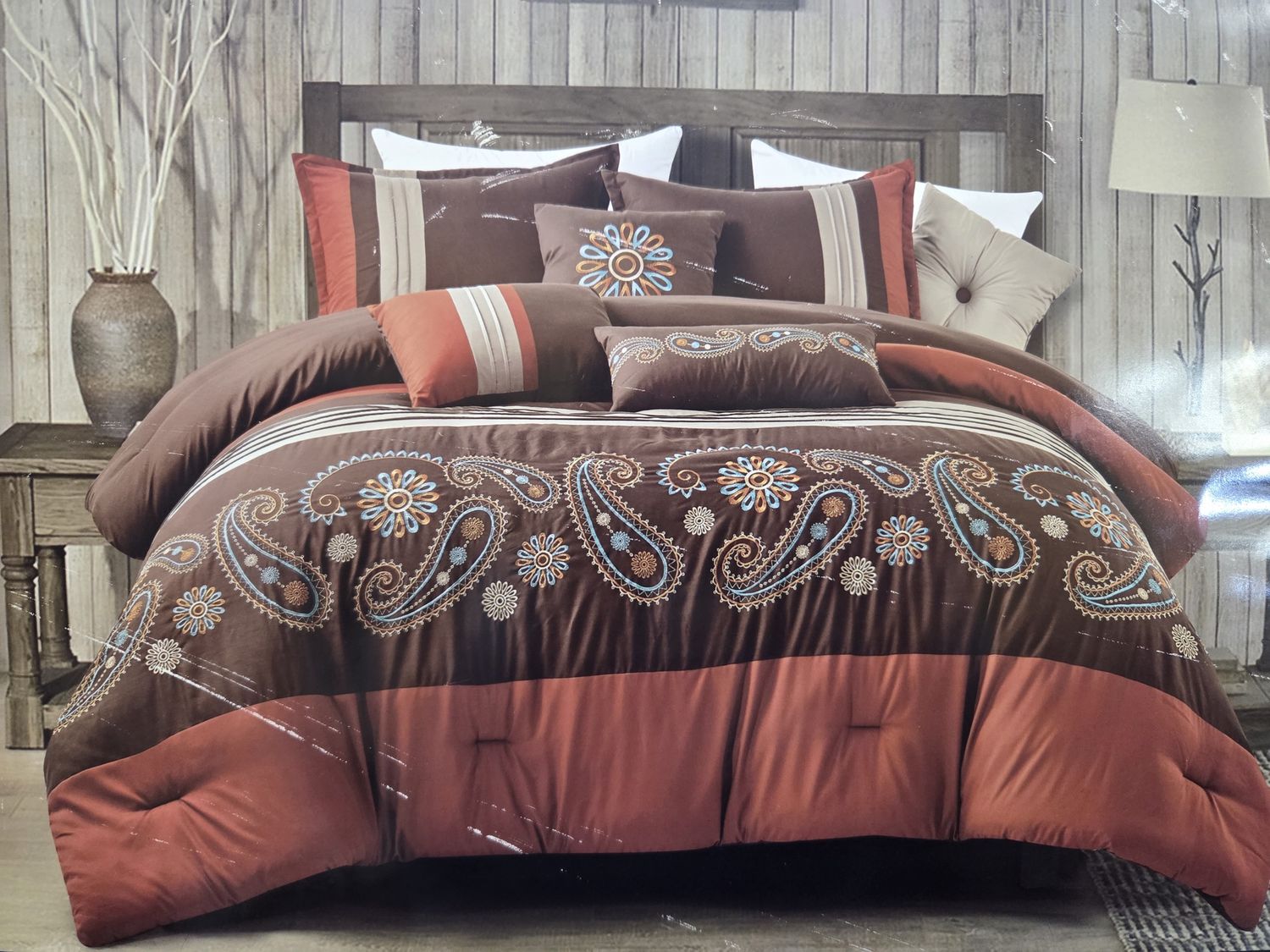 Rustic 7 pc Comforter Set-QUEEN