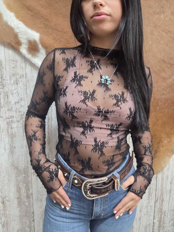 Lace Long Sleeve Layering Top