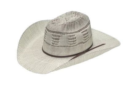 Bangora Straw Hat in Ivory and Grey
