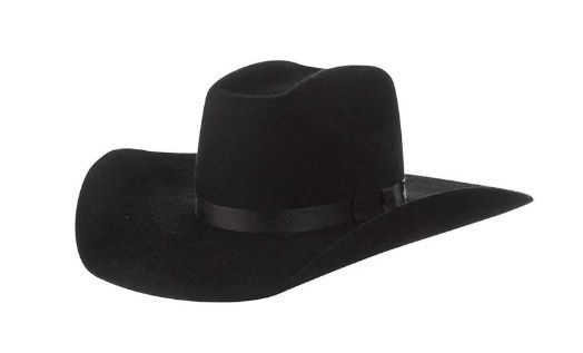 Black Precreased Wool Cowboy Hat