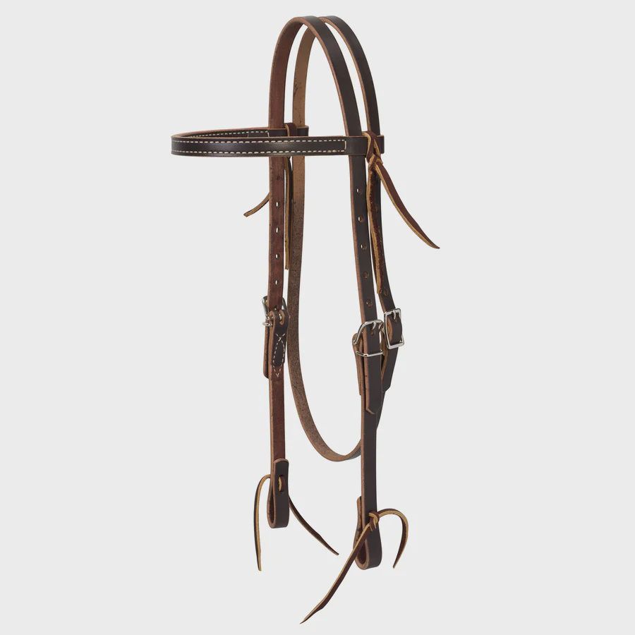 Skirting Leather Browband Headstall, 5/8&quot;