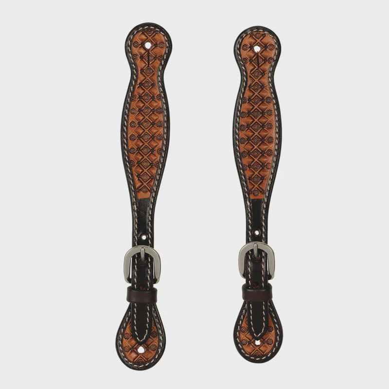Ladies Floret Tooled Spur Straps