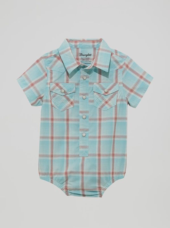 Baby Boy Short Sleeve Western Snap Onesie