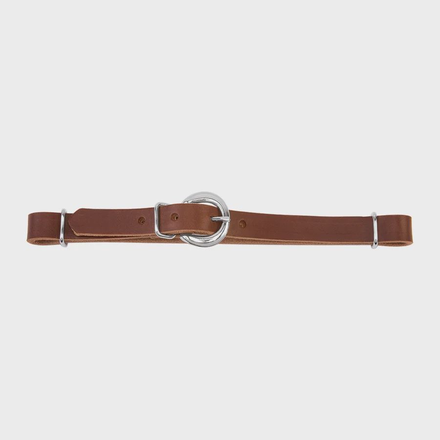 Straight Leather Curb Strap, Brown