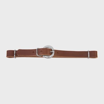 Straight Leather Curb Strap, Brown