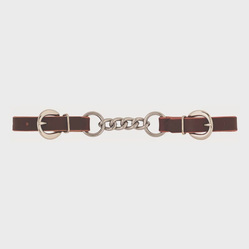 Latigo Leather 3-1/2&quot; Single Link Chain Curb Strap