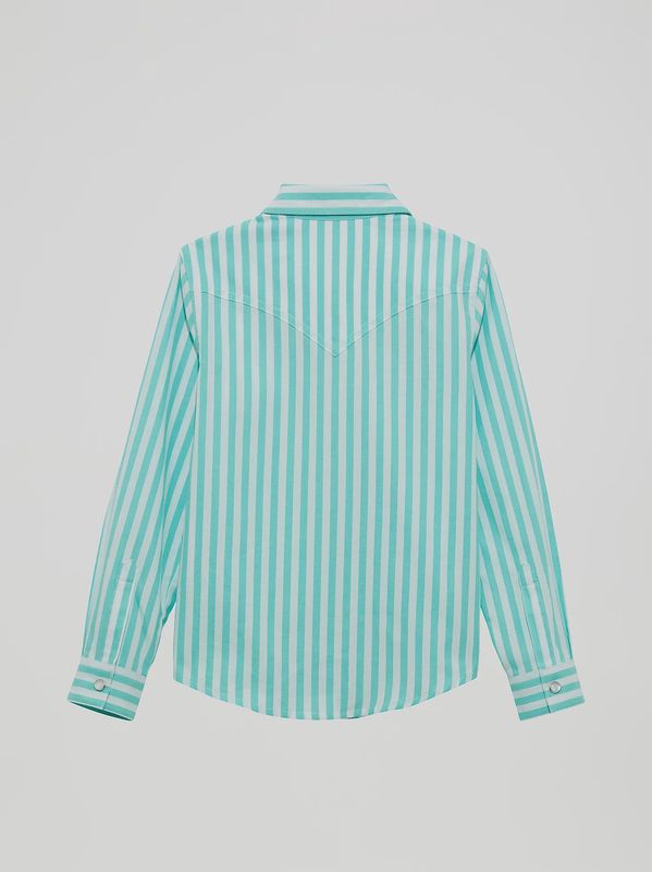 Girl's Striped Western Snap Shirt