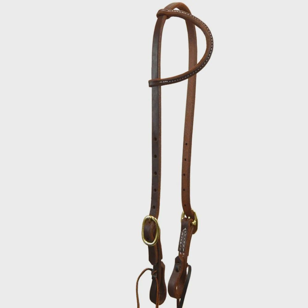 Dark Oiled Leather One Ear Headstall