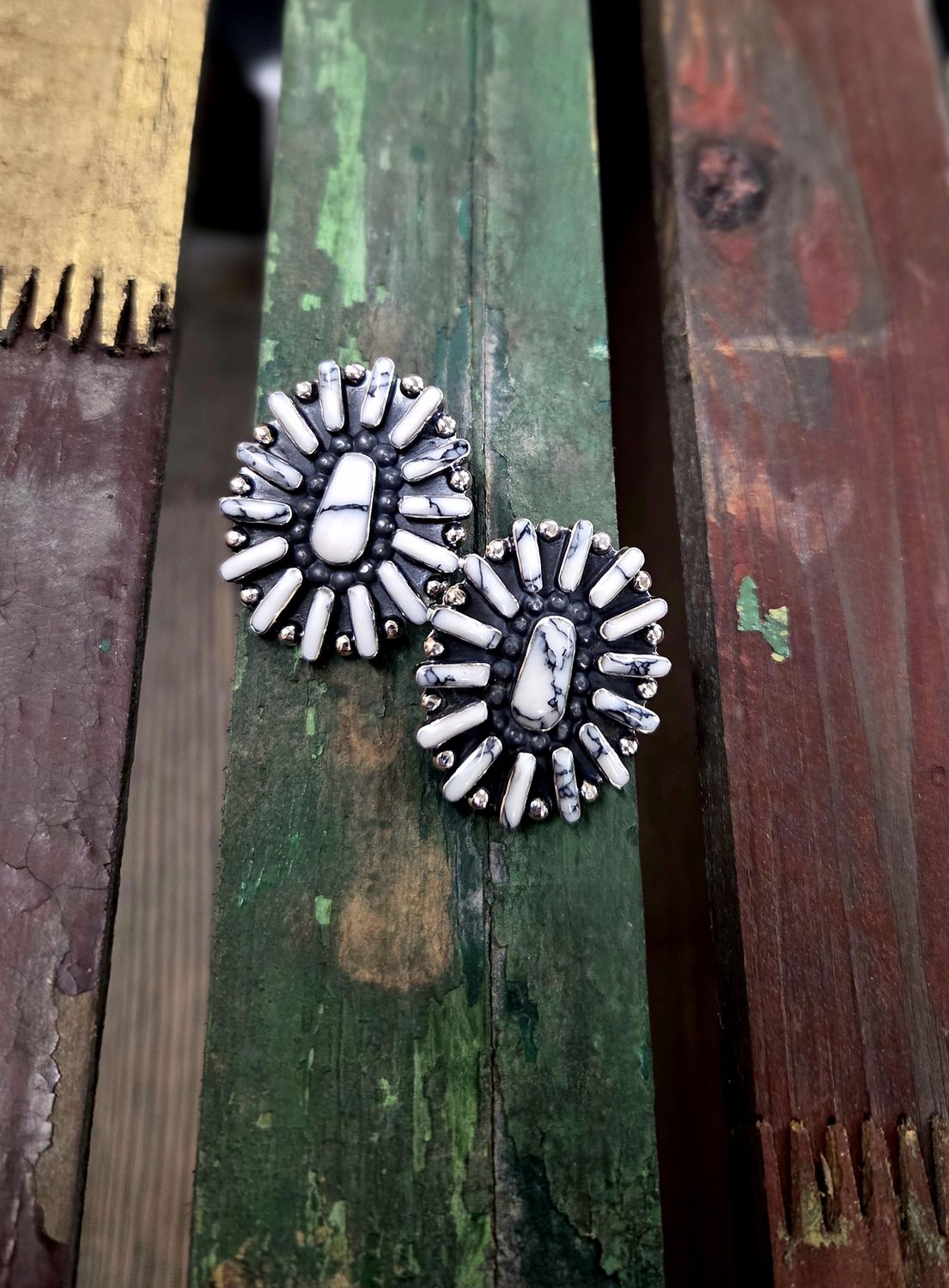 Howlite Cluster Earrings