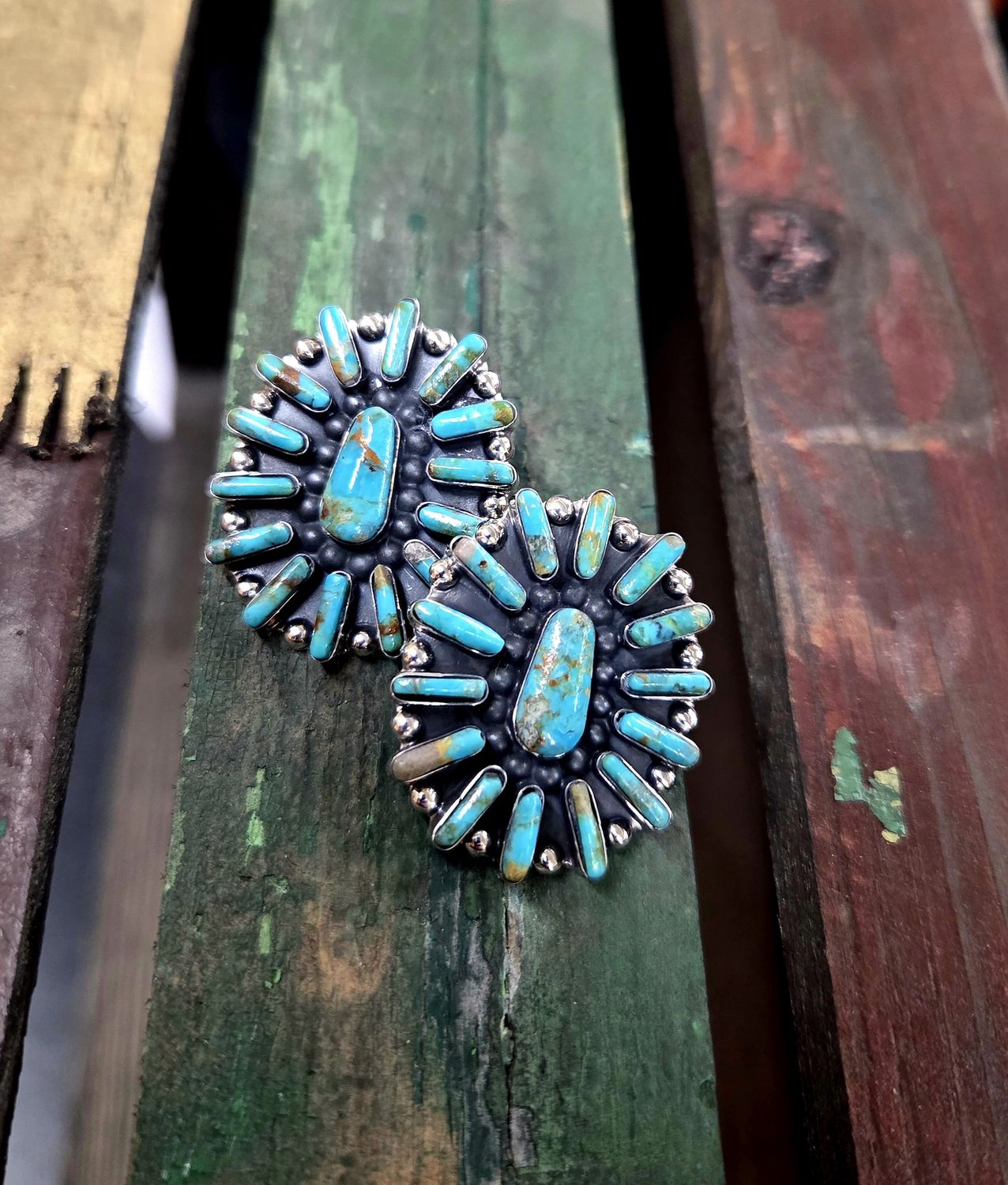 Turquoise Cluster Earrings