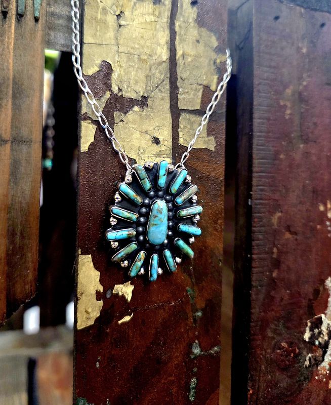 Turquoise Cluster Necklace
