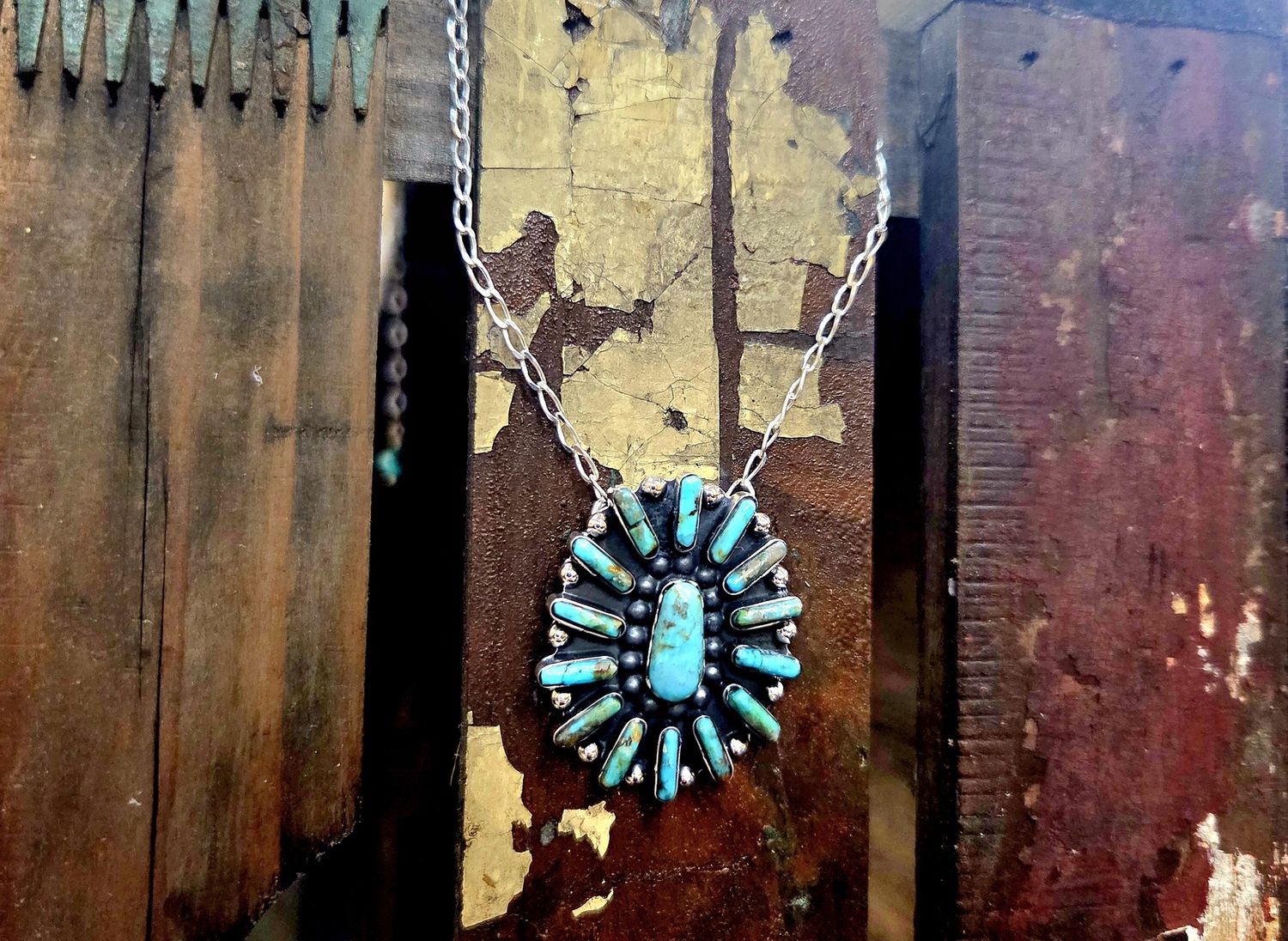 Turquoise Cluster Necklace