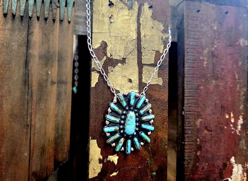 Turquoise Cluster Necklace