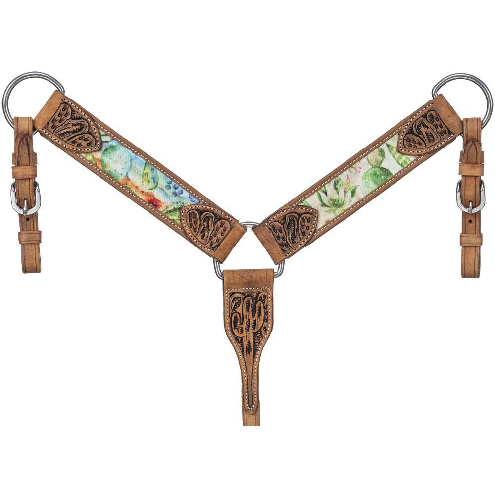 Silver Royal Mini Cactus Print Breast Collar