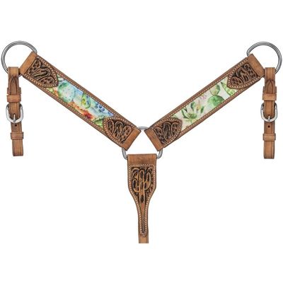 Silver Royal Mini Cactus Print Breast Collar