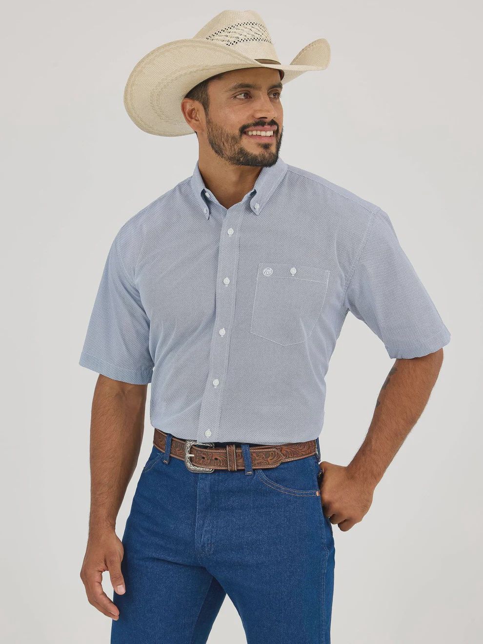 Wrangler Classic Short Sleeve Blue Print