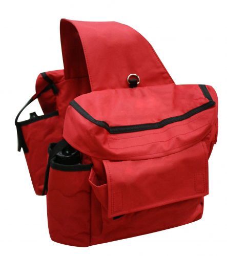 Saddle Bag With Water Bottle, Color: Red