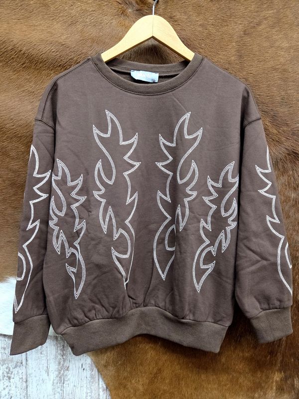 Western Boot Stitch Pullover Sweater
