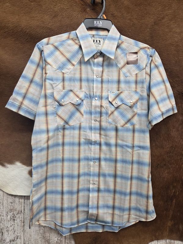 Assorted Print Short Sleeve Snap-Various Colors!