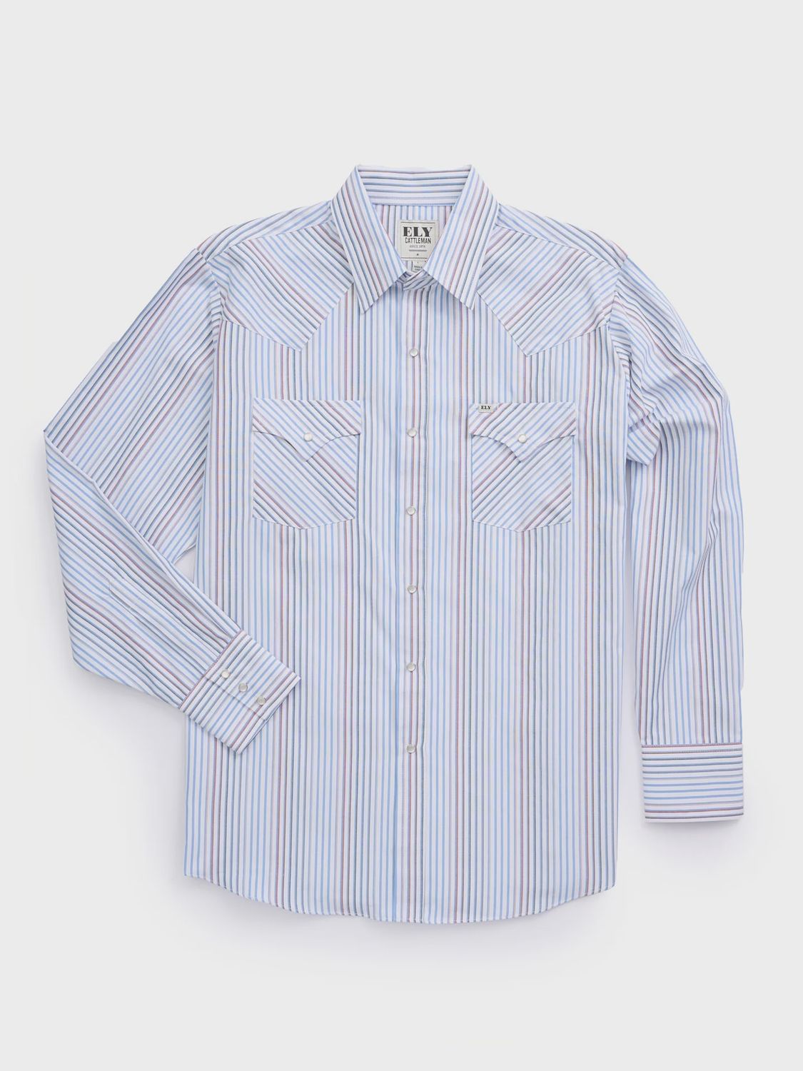 Long Sleeve Textured Stripe Western Snap Shirt