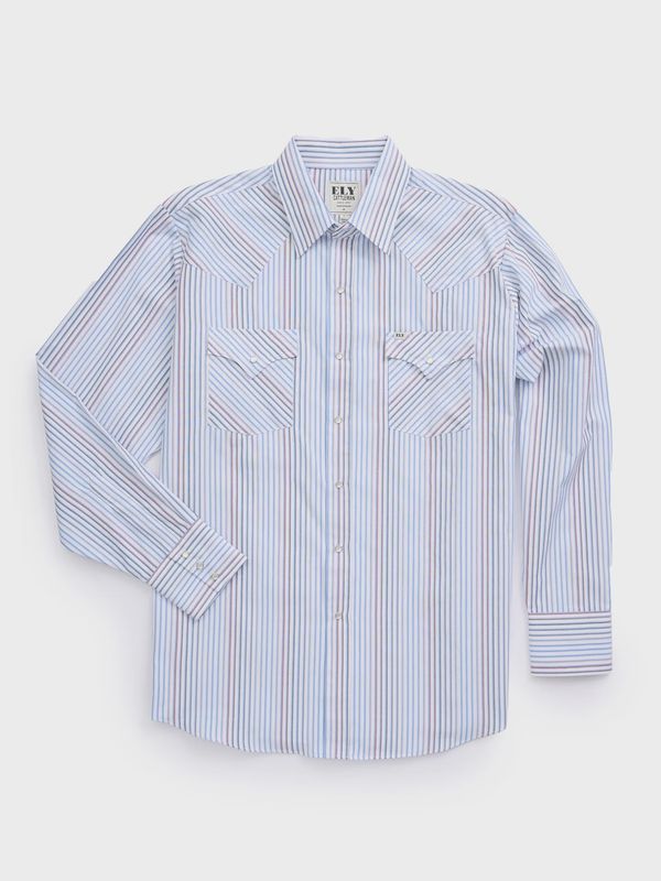 Long Sleeve Textured Stripe Western Snap Shirt