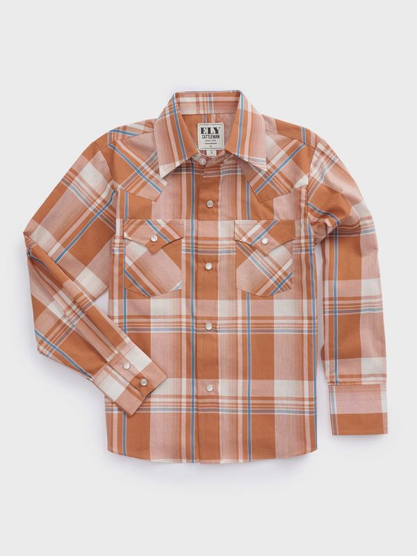 Textured Plaid Western Snap Shirt-Various Colors!