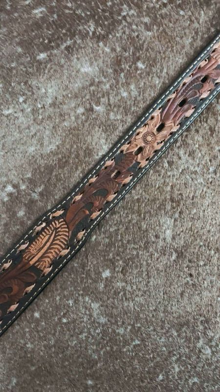 Girl's Hand Tooled Floral Belt