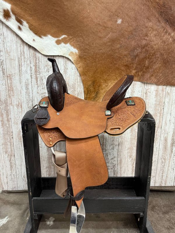 14.5&quot; Wide Fit Circle Y Great Oak Barrel Saddle