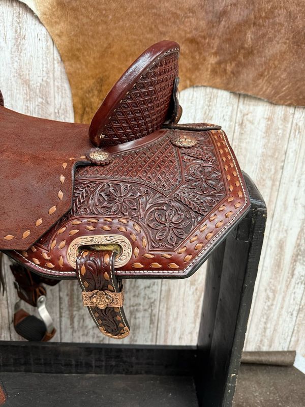 15" Wide Fit CY Josey Revolution Jackpot Flex2 Barrel Saddle