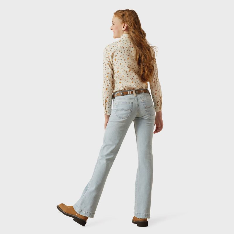 Ariat Youth Girl's Zoe Fawn Light Denim Trouser Jeans
