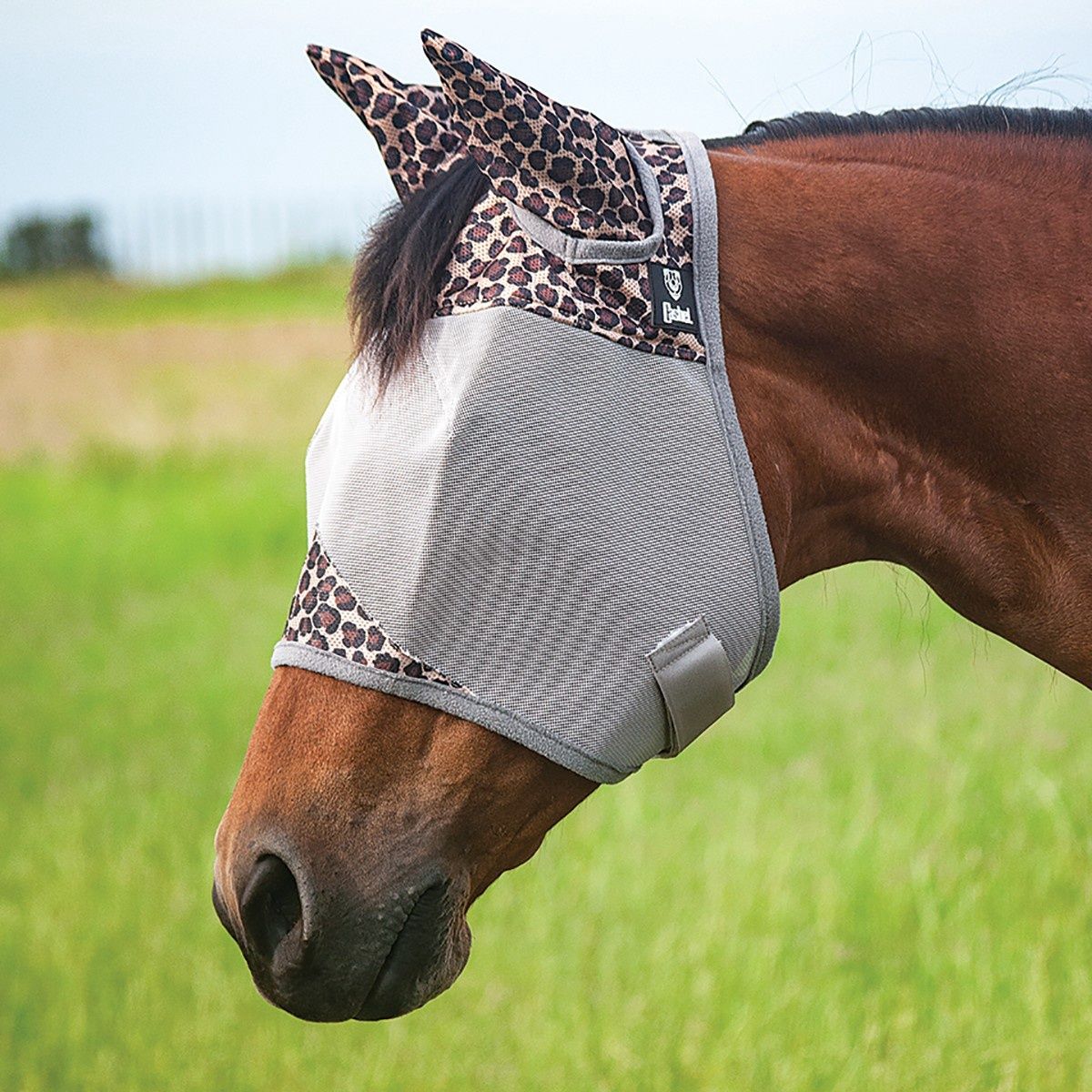 Crusader Fly Mask, Standard with Ears, Size: Horse, Color: Leopard