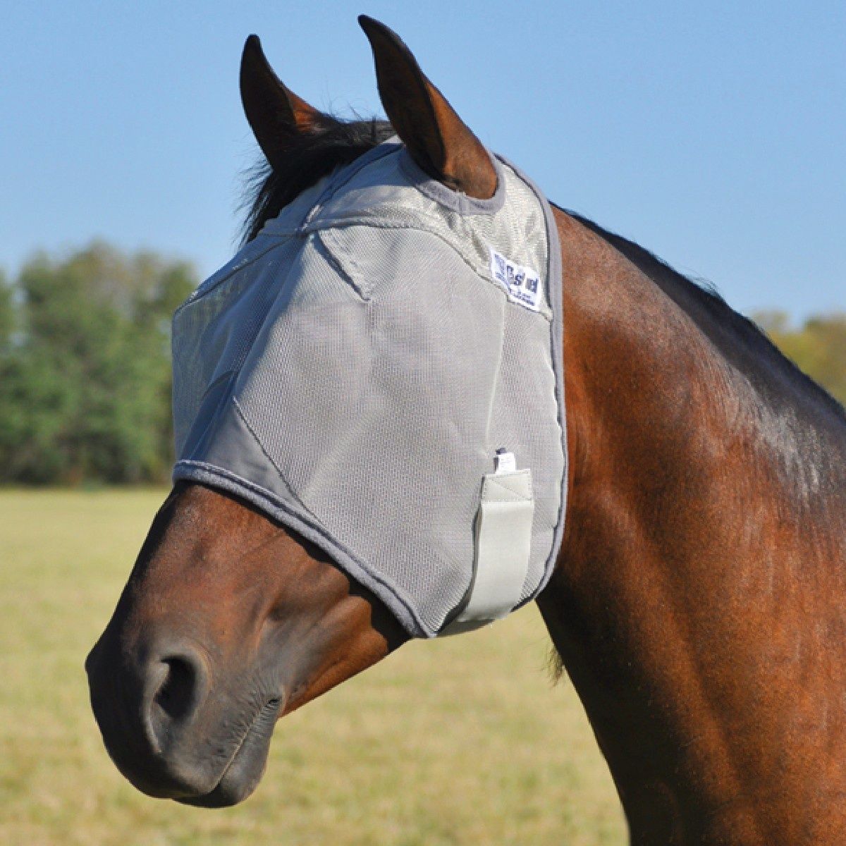 Crusader Fly Mask, Standard, Size: Horse, Color: Gray