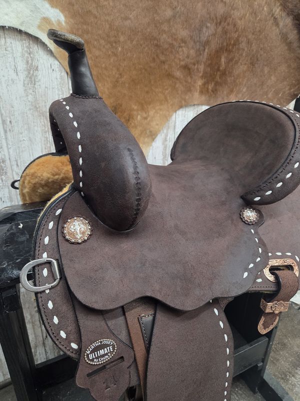 Circle Y 14" Wide Fit Josey Cash Go Round Barrel Saddle
