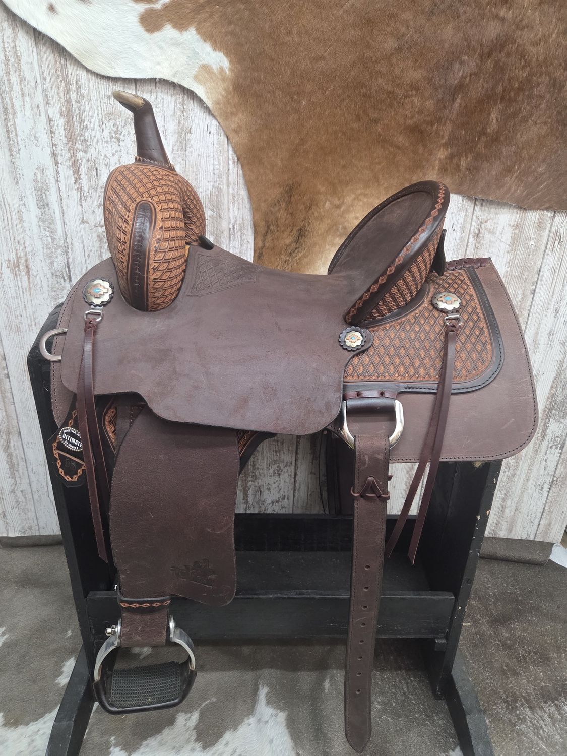 Circle Y 15&quot; Wide Fit Josey Cash Money Barrel Saddle