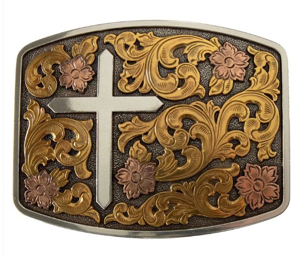 Raised Cross Belt Buckle