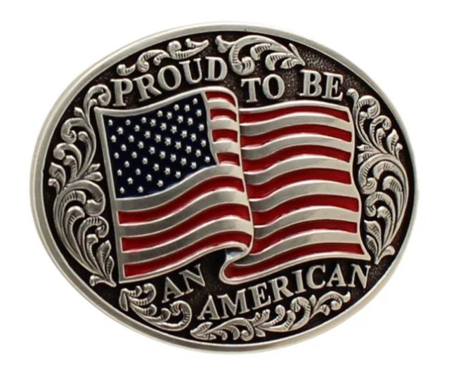 Youth Buckle Oval USA Flag