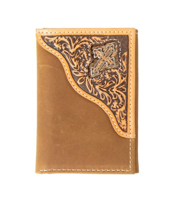 3D FLORAL CROSS TRIFOLD WALLET
