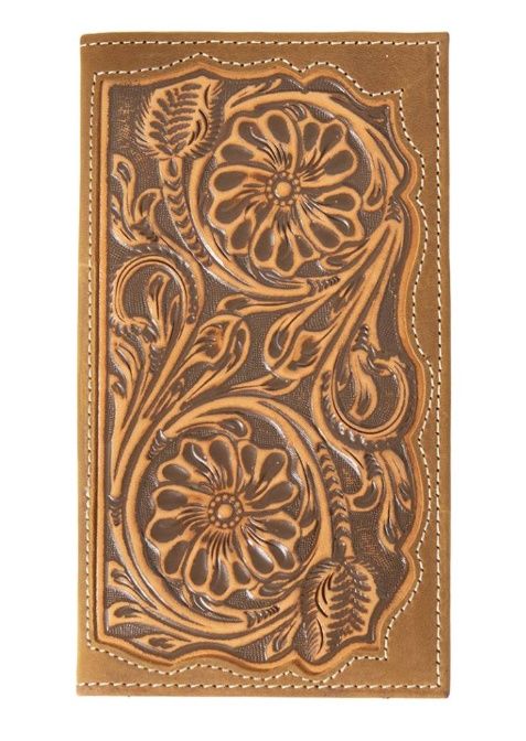 3D Floral Embossed Inlay Rodeo Wallet