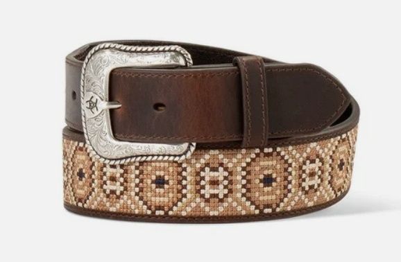 Embroidered Rattlesnake Brown Belt
