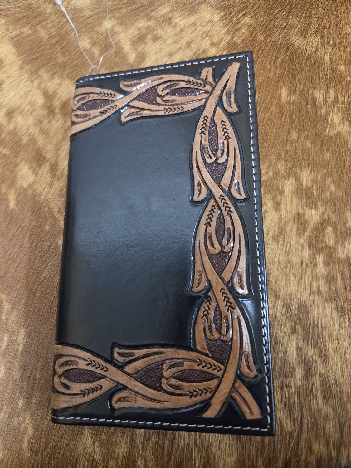 Black &amp; Tan Tooled Wallet