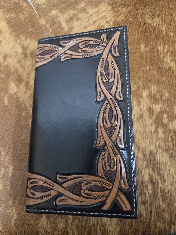 Black &amp; Tan Tooled Wallet