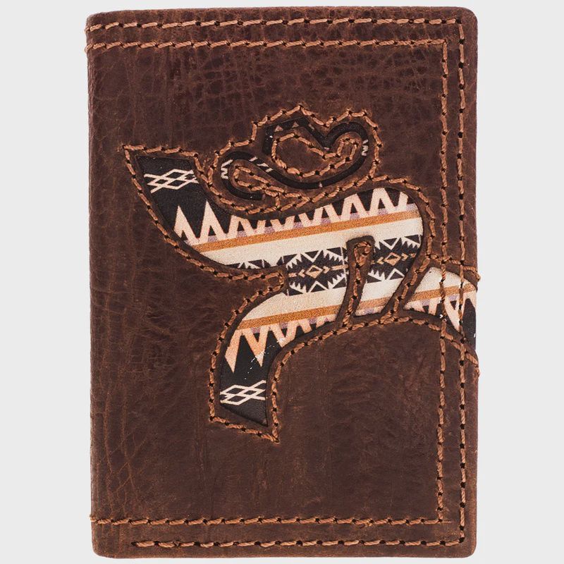 &quot;Strap&quot; Brown/Aztec Roughy Trifold Wallet