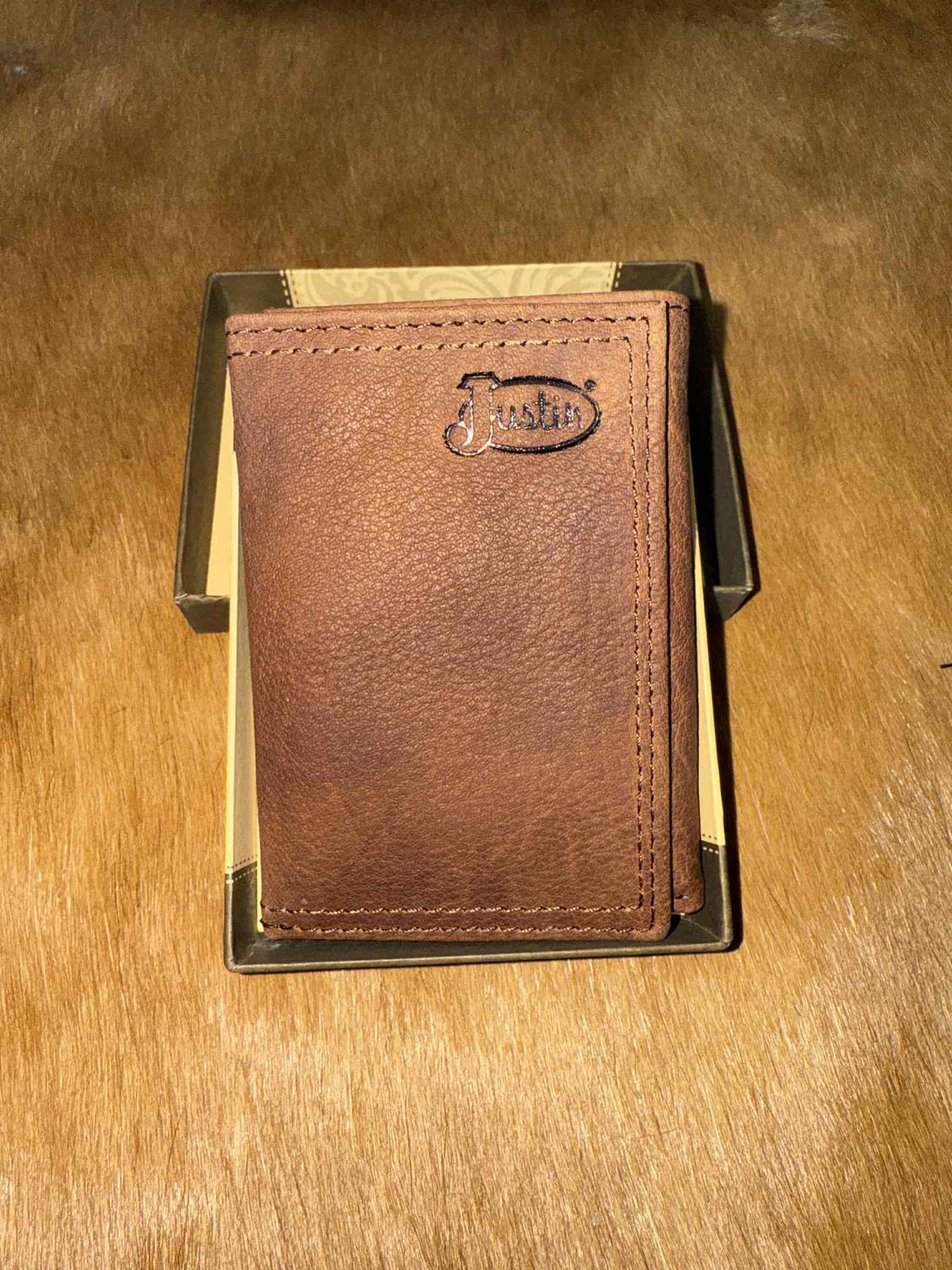 Genuine Leather Buffalo Tri-Fold Wallet