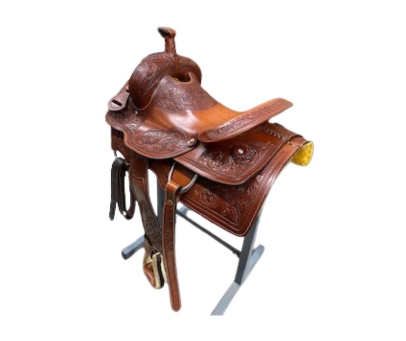 15" Floral Tooled Roping &amp; Working Saddle